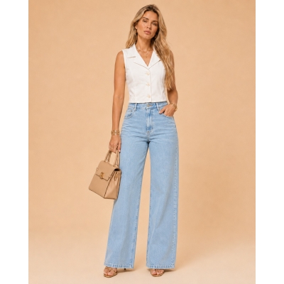 Calça Wide Leg Off White